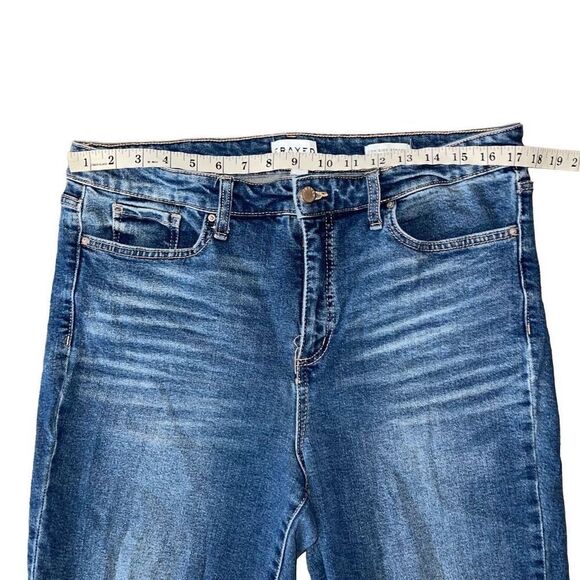 FRAYED Denim High Rise Straight Jeans 32 - Picture 7 of 8